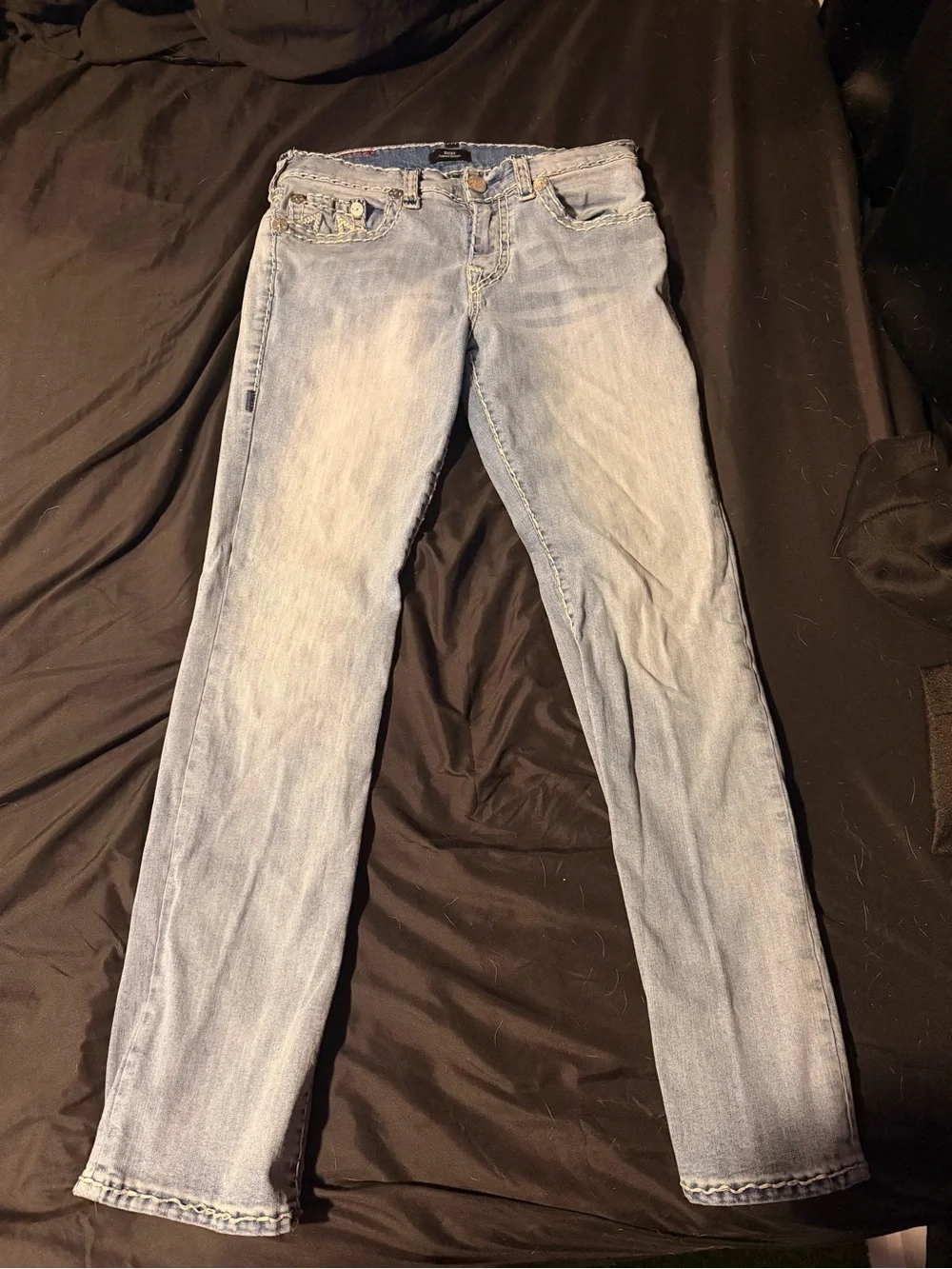True Religion Mens Light Blue Denim Jeans